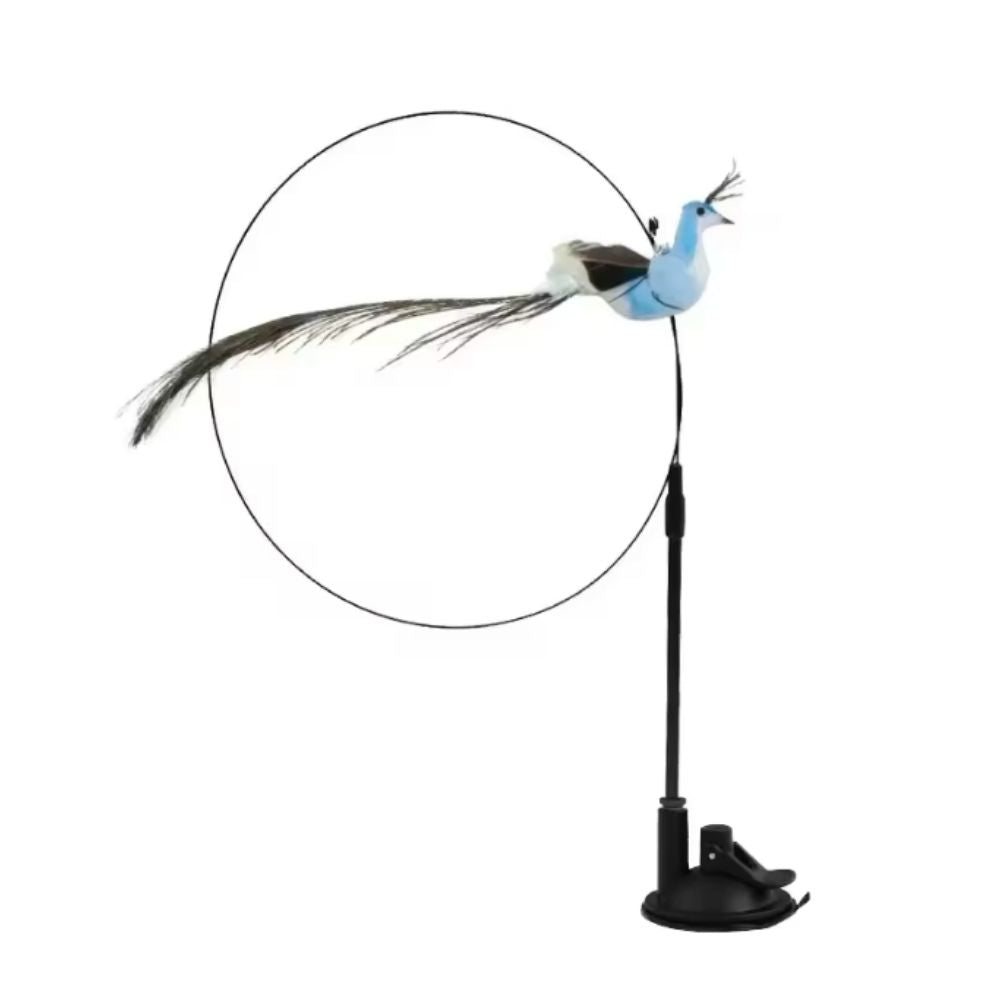 Interaktywna zabawka dla kotów z piórkami, zawieszona i odbijająca się