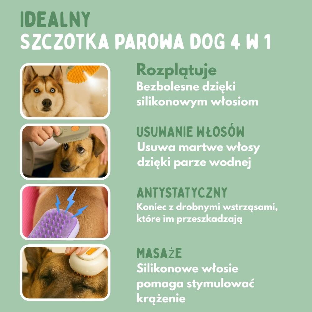 Wielofunkcyjna szczotka parowa 4 w 1 dla psów