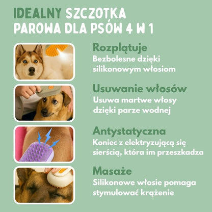 Wielofunkcyjna szczotka parowa 4 w 1 dla psów